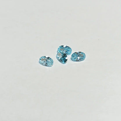 Oval Cut Aquamarine Gemstone Lot 4 Pcs