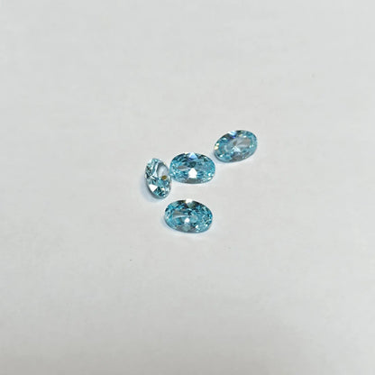 Oval Cut Aquamarine Gemstone Lot 4 Pcs