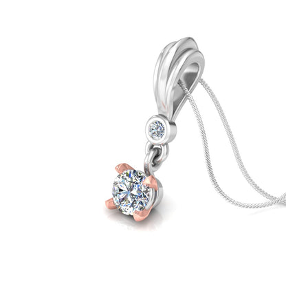 RKC Tropfenanhänger aus 925er-Sterlingsilber, 0,50 Karat, Rundschliff-Moissanit, 14 Karat zweifarbig vergoldet, 2,6 Gramm mit 16 mm
