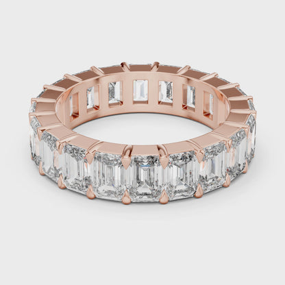 14K Gold Plated 925 Sterling Silver Full Eternity Baguette Moissanite Ring