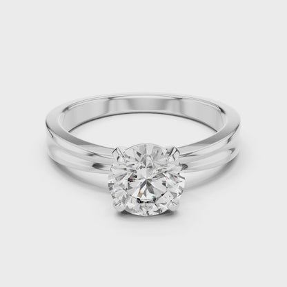 925 Silver Moissanite Solitaire Engagement Ring 14K Gold Plated