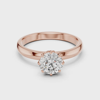 925 Silver Certified Moissanite Solitaire Engagement Ring 14K Gold Plated