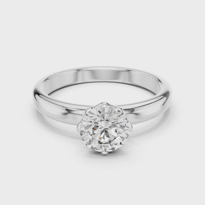 925 Silver 1 CT Moissanite Classic Solitaire Engagement Ring 14K Gold Plated