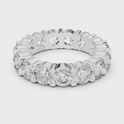 925 Silver Round Moissanite Full Eternity Wedding Band 14K Gold Plated