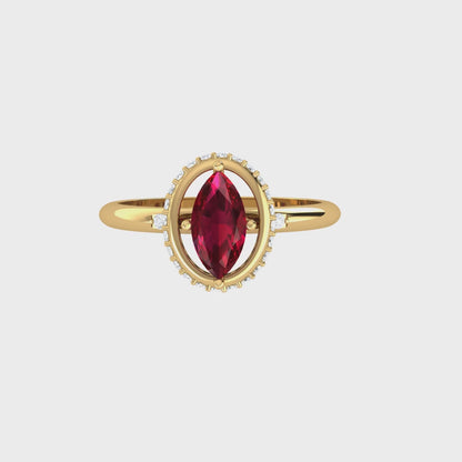 RKC Marquise-Moissanit-Halo-Verlobungsring, 925er Silber, Gelbgold vergoldet, für Damen, Gewicht 2 g