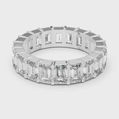 14K Gold Plated 925 Sterling Silver Full Eternity Baguette Moissanite Ring