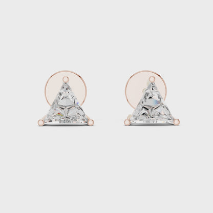 925 Silver Round Moissanite Classic 4-Prong Solitaire Stud Earrings – 14K Gold Plated